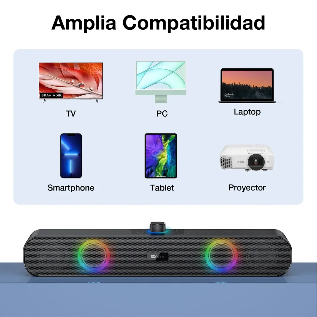 Parlante Bluetooth + Barra De Sonido De Lujo Original 1hora 6 Horas De Musica Continua 