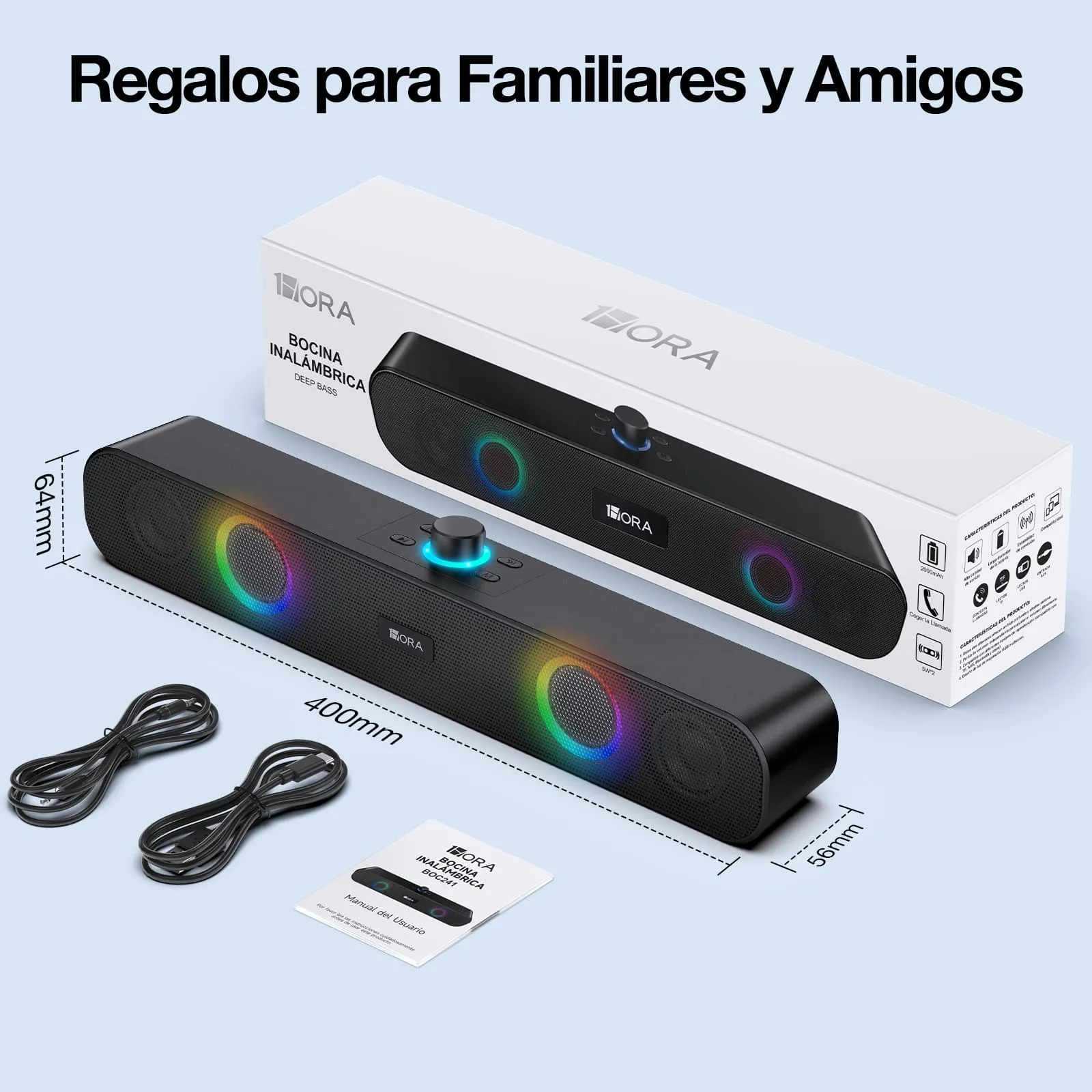 Parlante Bluetooth + Barra De Sonido De Lujo Original 1hora 6 Horas De Musica Continua 