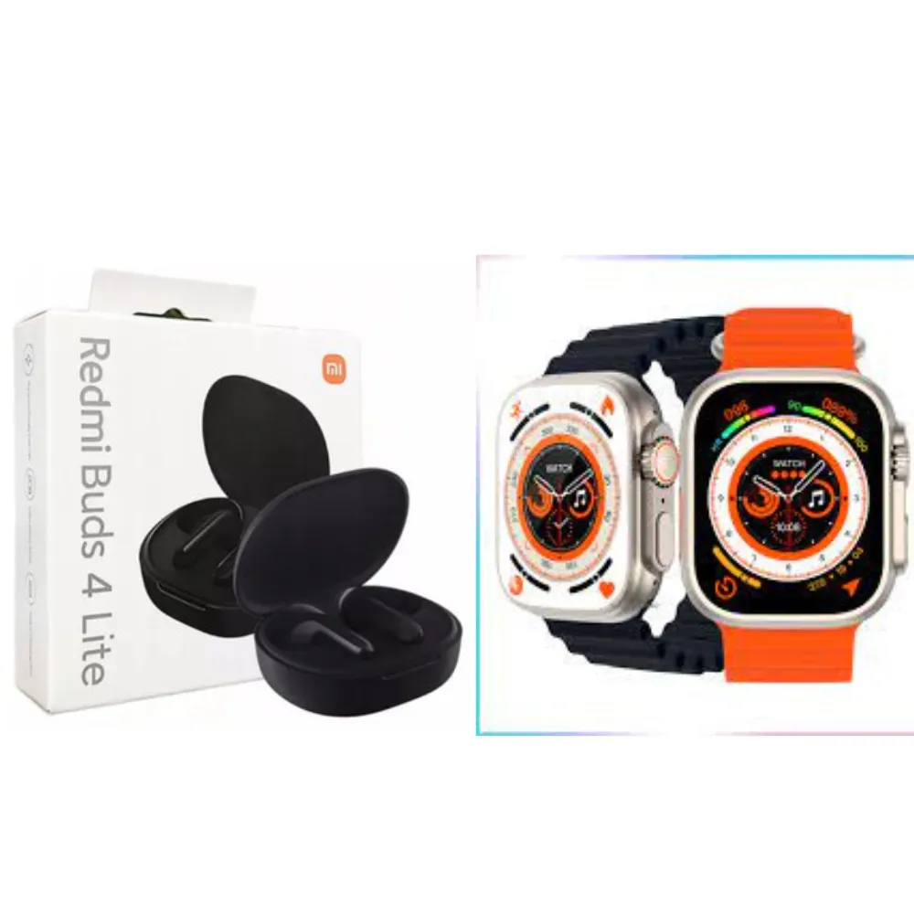 Audifonos Buds 4 lite XIAOMI + Smartwatch Ultra 8 T800 2023