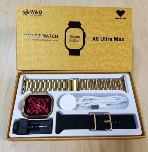 Smartwatch X8 Ultra Max Golden Edition + Pulso Negro Original W&O 