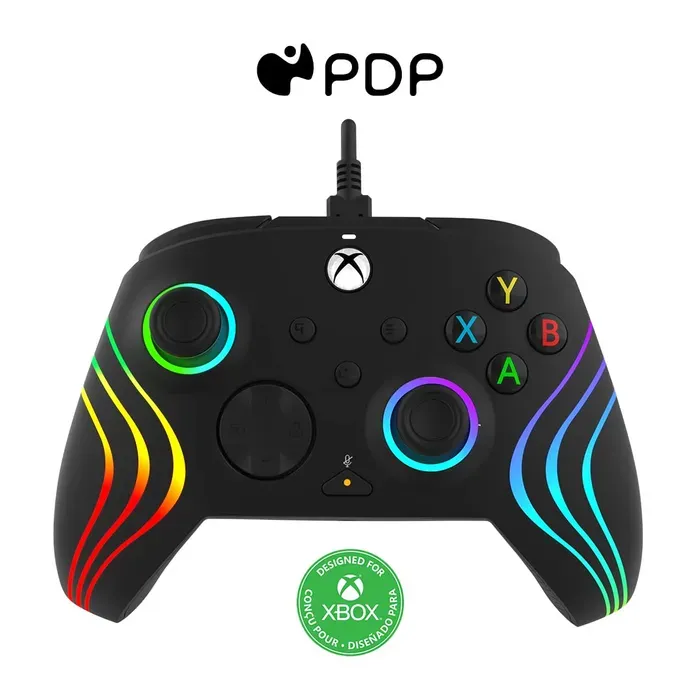 Control Para Xbox Y Pc Pdp Afterglow Wave Con Luz Led Rgb