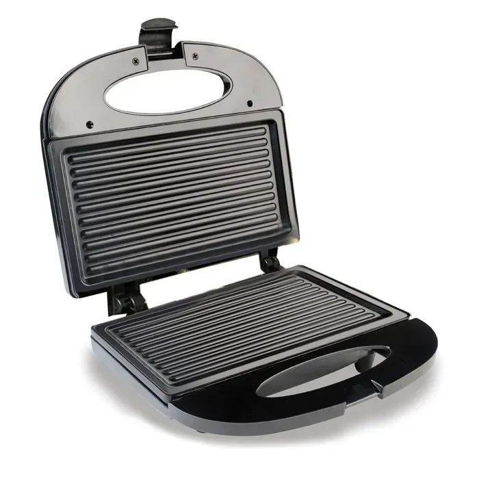 Sanduchera 2p He Sm117n Negra Con Platos Grill Antadh.  