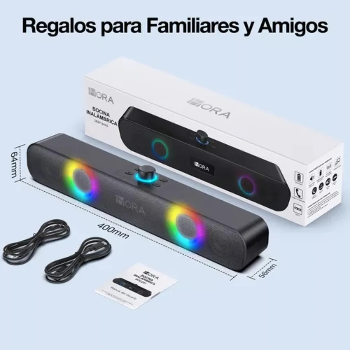 Barra De Sonido Parlante Altavoz Bluetooth Inalámbrica Rgb Portátil