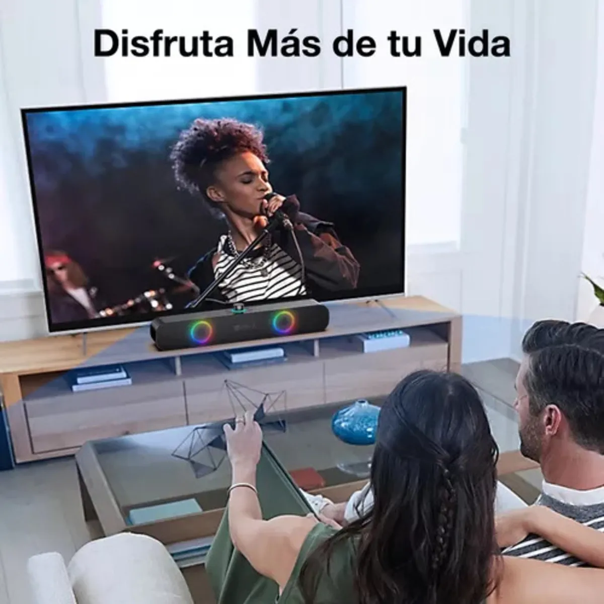 Barra De Sonido Parlante Altavoz Bluetooth Inalámbrica Rgb Portátil