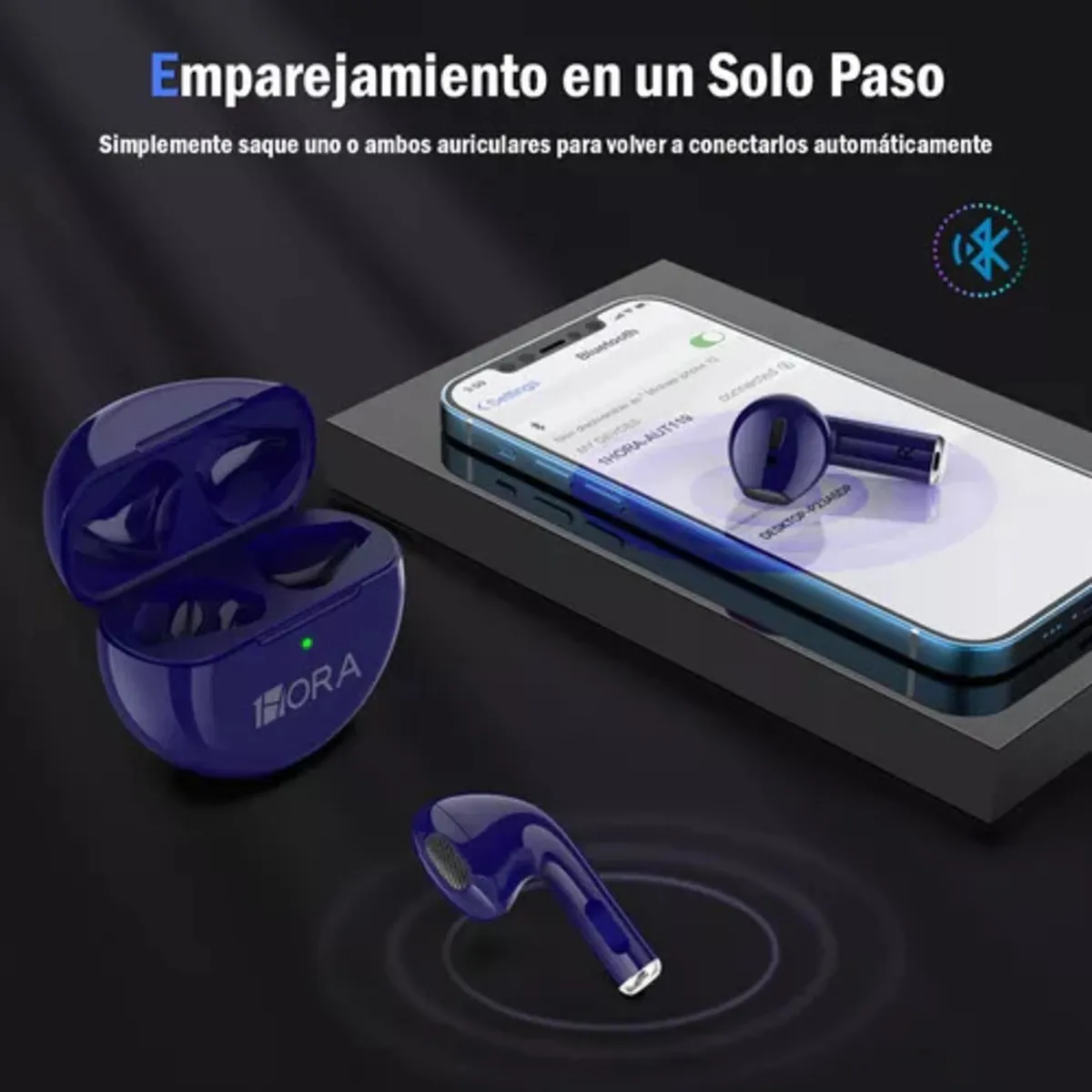 Audífonos Inalámbricos Bluetooth 5.0 Aut119 Color Azul