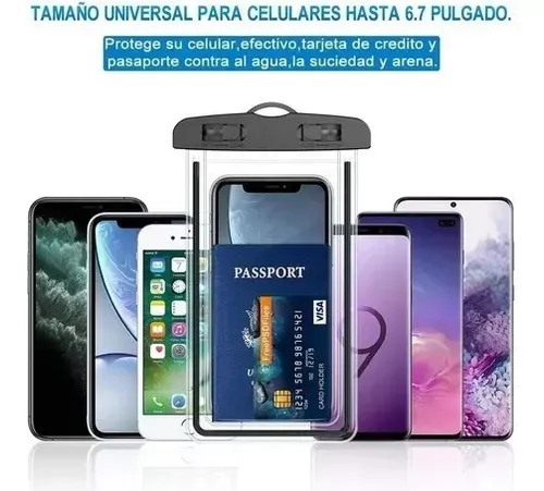 Combo X2 Funda Estuche Impermeable Celular Universal Bolsa