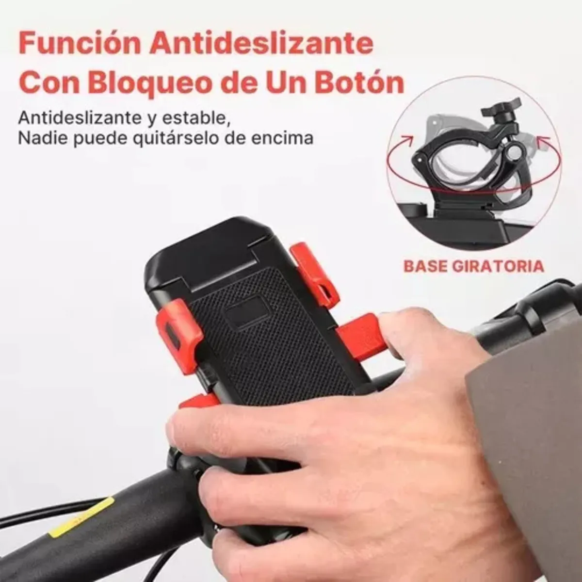 Luz Linterna Para Bicicleta Recargable Con Soporte Celular