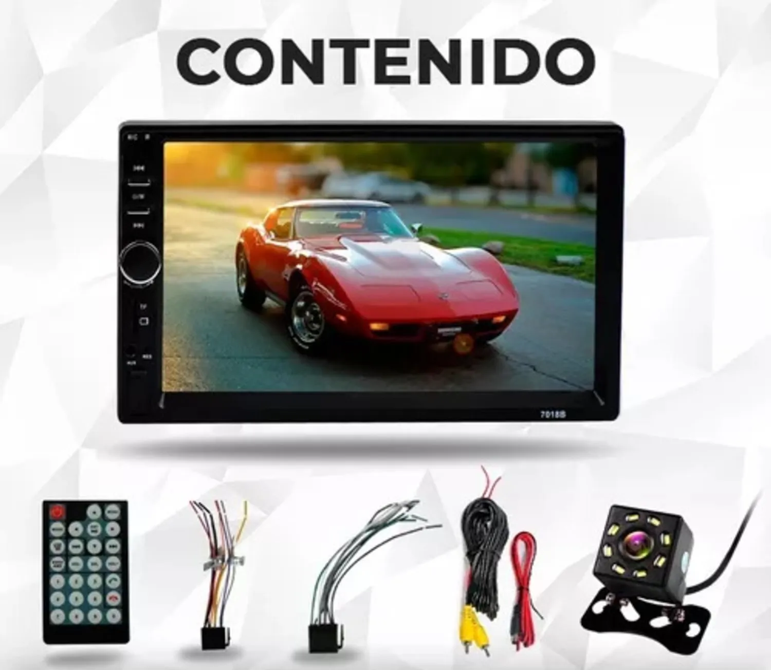 Radio Para Carro Pantalla 7 Táctil MirrorLink 2 Din Bluetooth Usb + Cámara