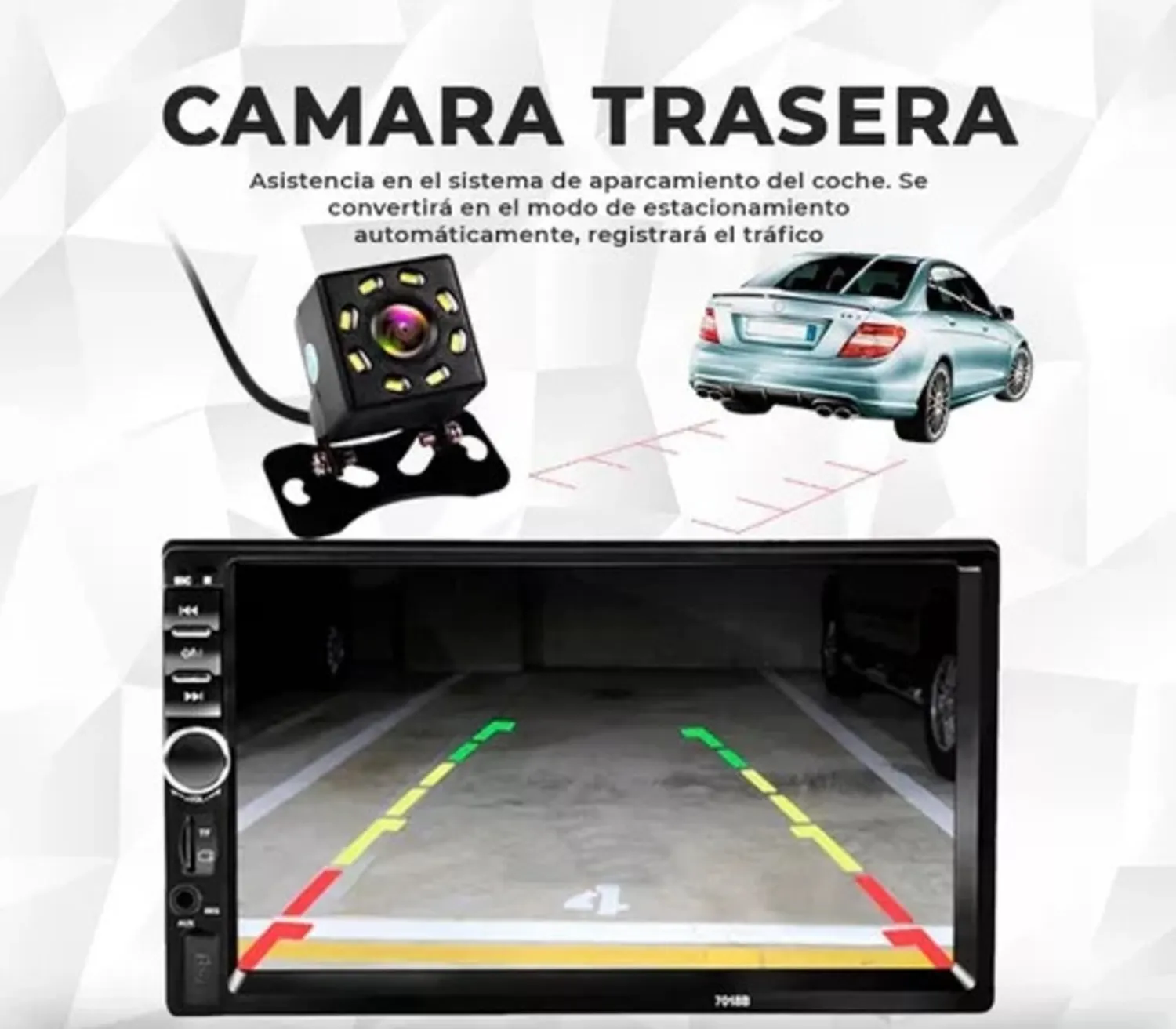 Radio Para Carro Pantalla 7 Táctil MirrorLink 2 Din Bluetooth Usb + Cámara