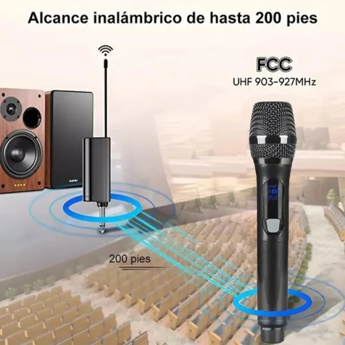 Kit X2 Micrófonos Inalámbricos Sunoffer Universal Karaoke Fiesta Discurso