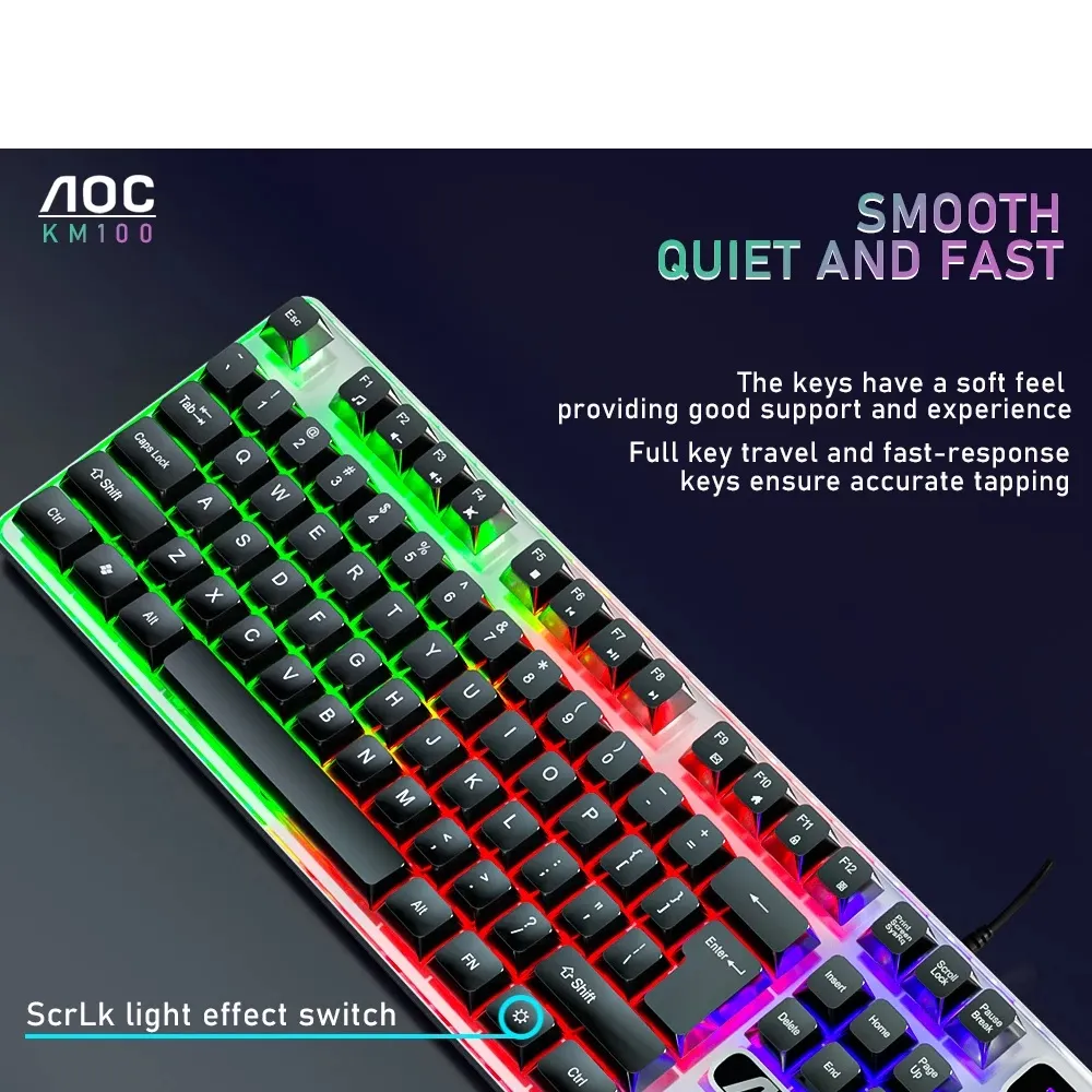 Kit Gaming Mouse y Teclado Alámbrico Rgb Iconic