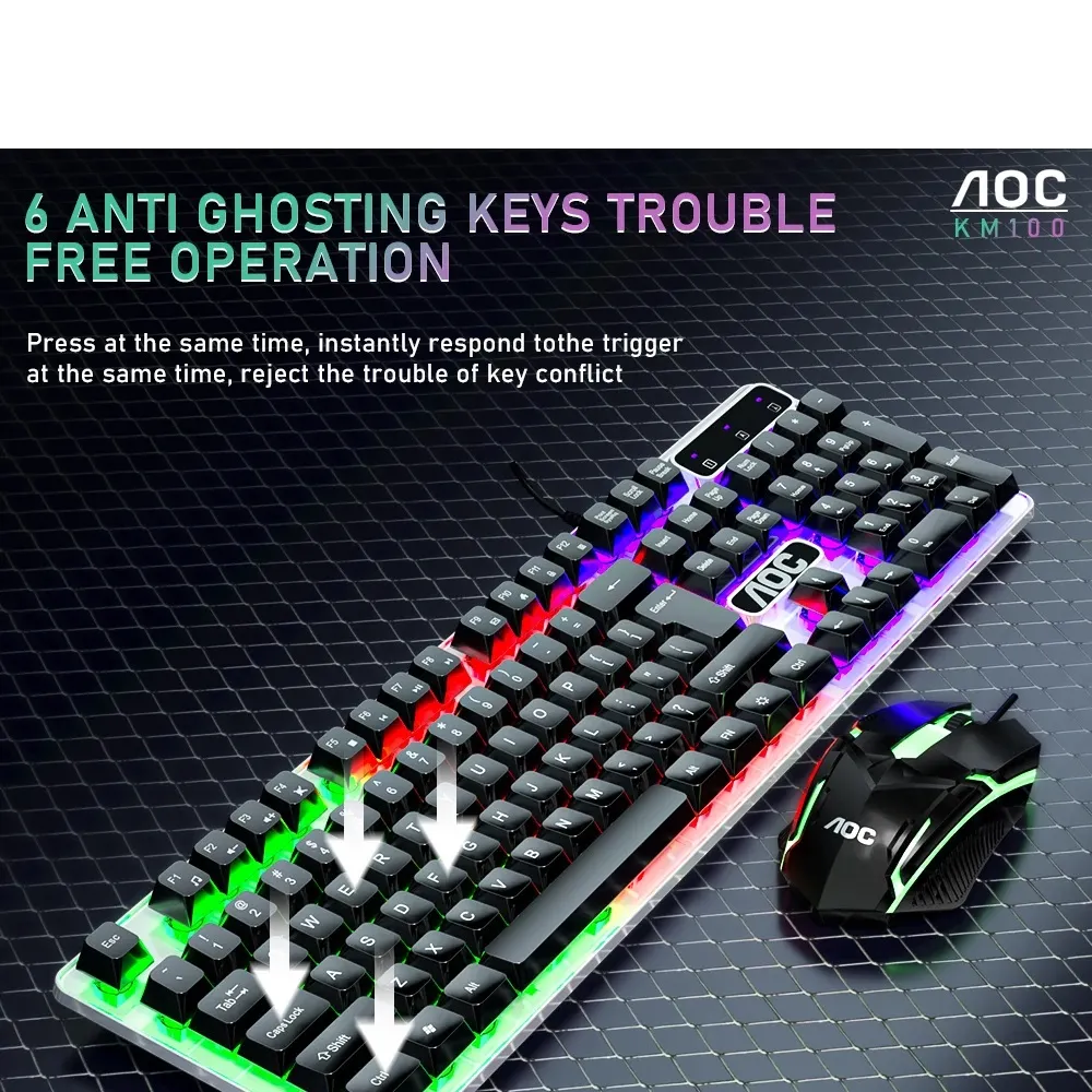 Kit Gaming Mouse y Teclado Alámbrico Rgb Iconic