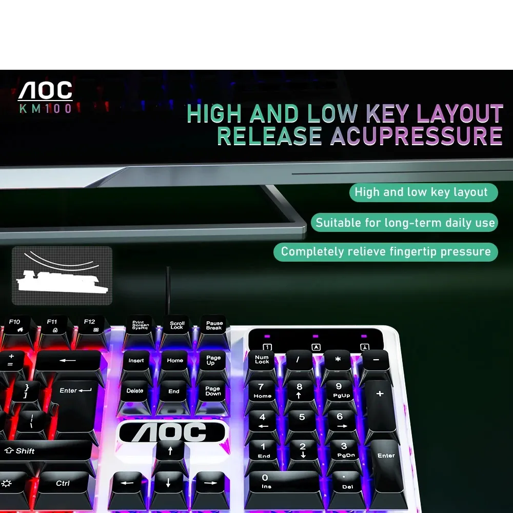 Kit Gaming Mouse y Teclado Alámbrico Rgb Iconic