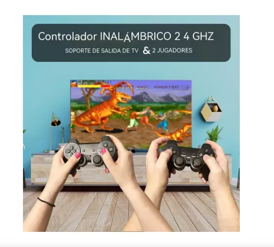 Consola Retro Hdmi 2 Controles Inalambricos Mas 10000 Juegos