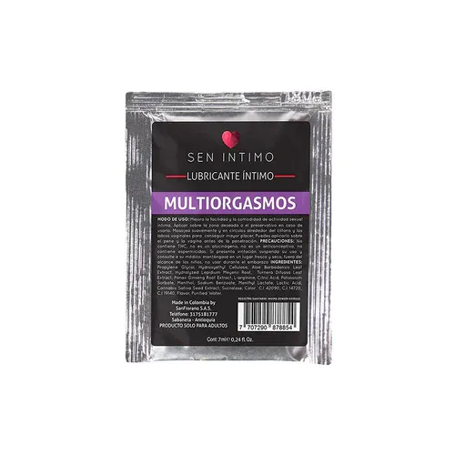 Lubricante Multiorgasmos Sachet x 7 ml Sen Intimo