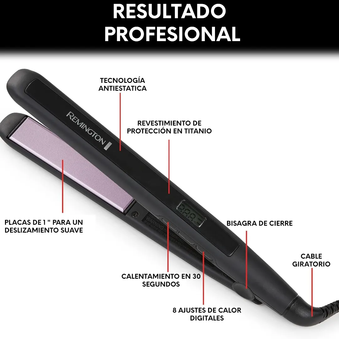 Plancha REMINGTON Antiestatica 1" - ORIGINAL