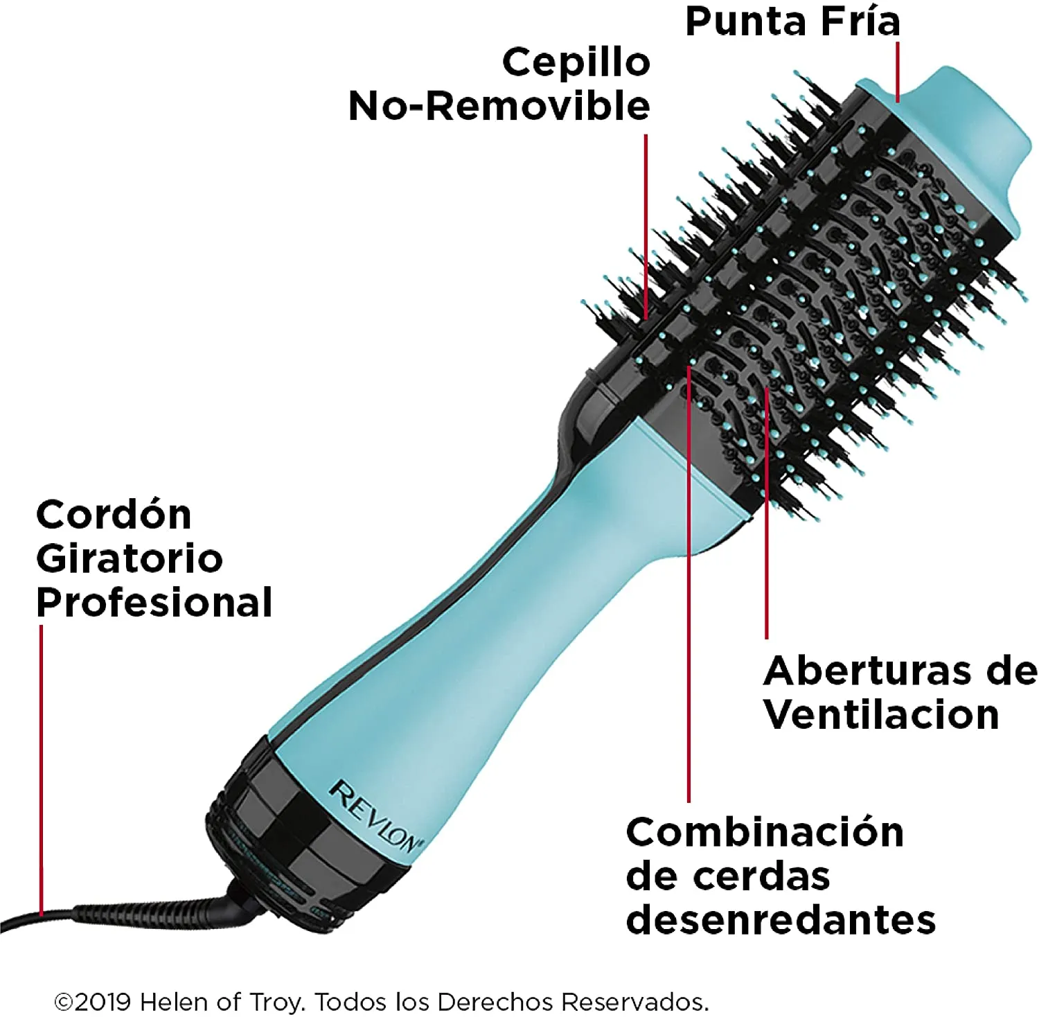 Cepillo Voluminizador Verde Azulado - Revlon