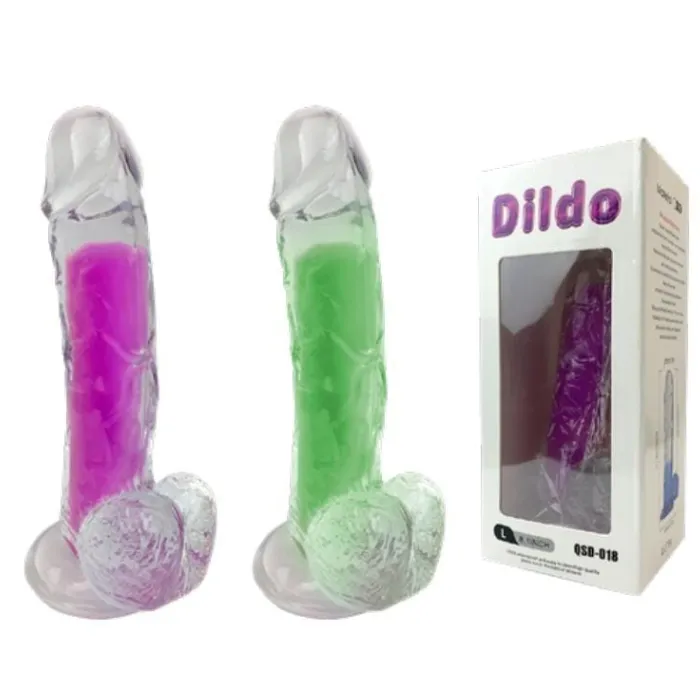 Dildo Consolador Realista Luminoso Brilla Con Luz Neon En La Oscuridad 18.5 Cm 