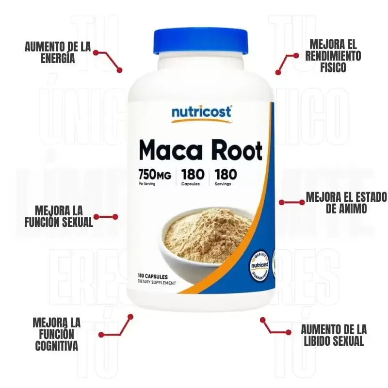 Raiz De Maca 180 Capsulas Nutricost