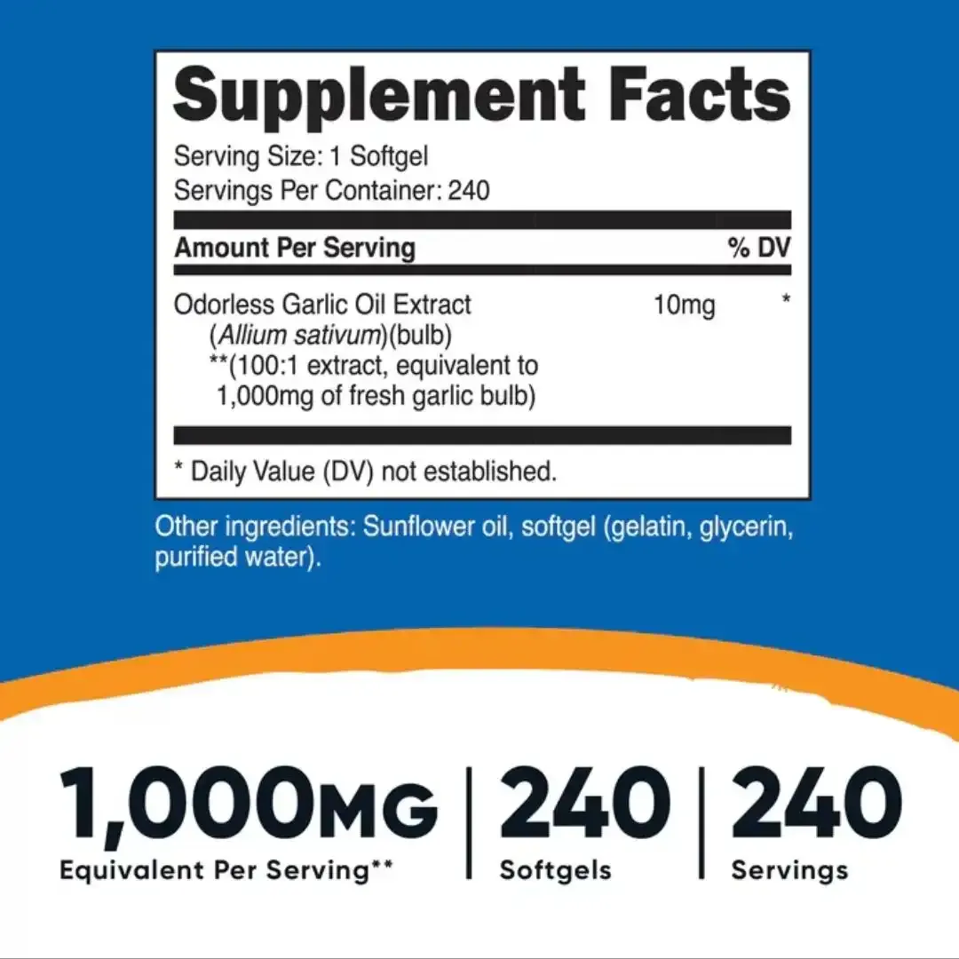 Garlic 1,000 Mg 240 Capsulas Nutricost