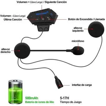 Intercomunicador Para Casco De Moto Auricular Bluetooth BT-12