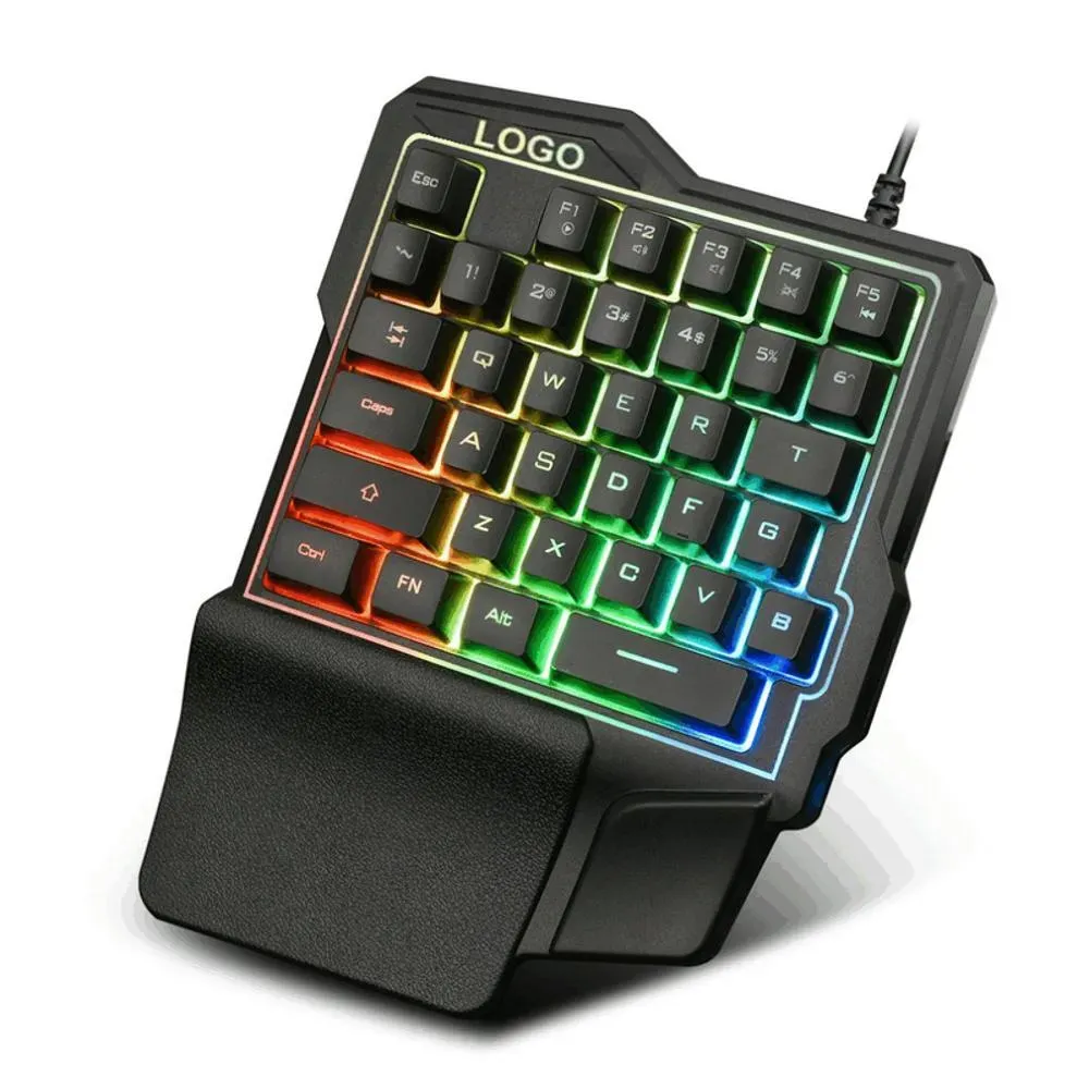 Teclado Gamer Una Mano 35 Teclas K7 Retroiluminado Membrana