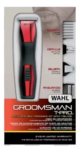 Máquina Original Wahl Cortapelo Recargable Groomsman Tpro Wahl 17 Piezas Negro