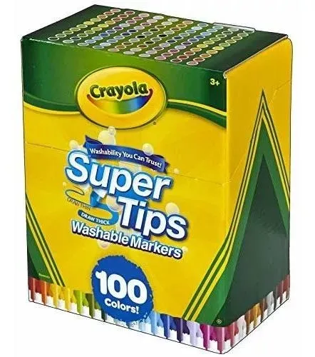 Crayola Super Tips 100 Unidades Marcadores Lavables