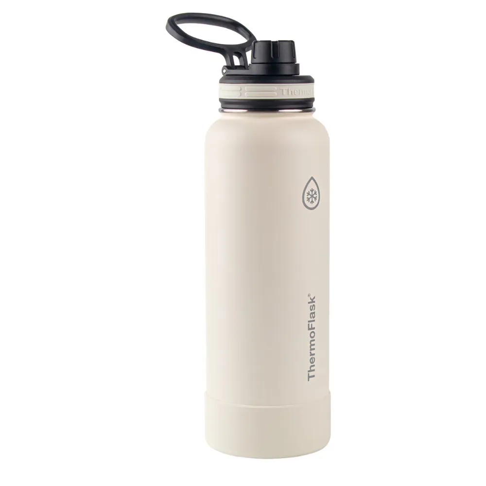 Botella Termo Thermoflask Doble Aislamiento De Acero Crema 1.2L