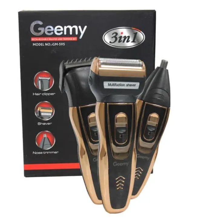 Maquina De Corte, Shaver, Patillera Inalambrica GEEMY-3 En 1