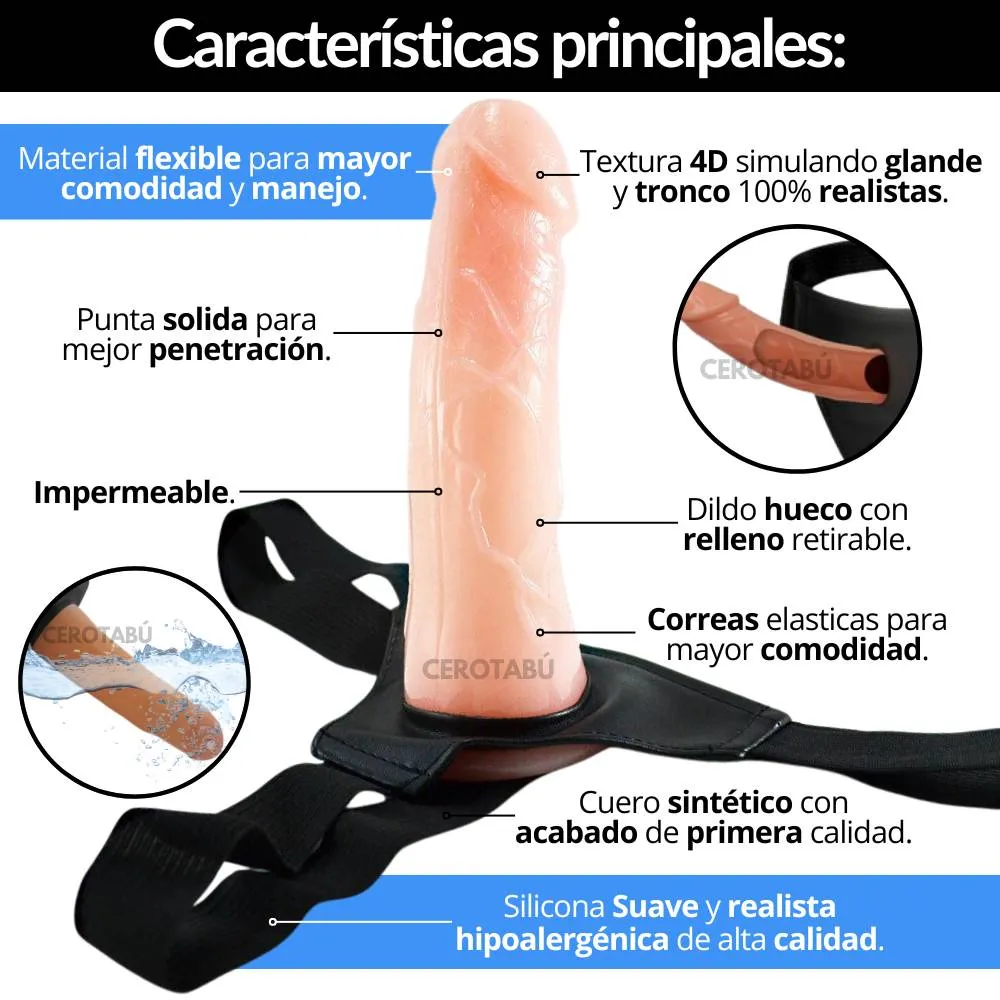 Arnes Con Dildo Consolador Harnes Unisex Hueco