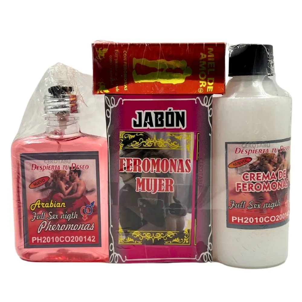 Kit Feromonas Femeninas Crema , Locion, Jabon, Amarre