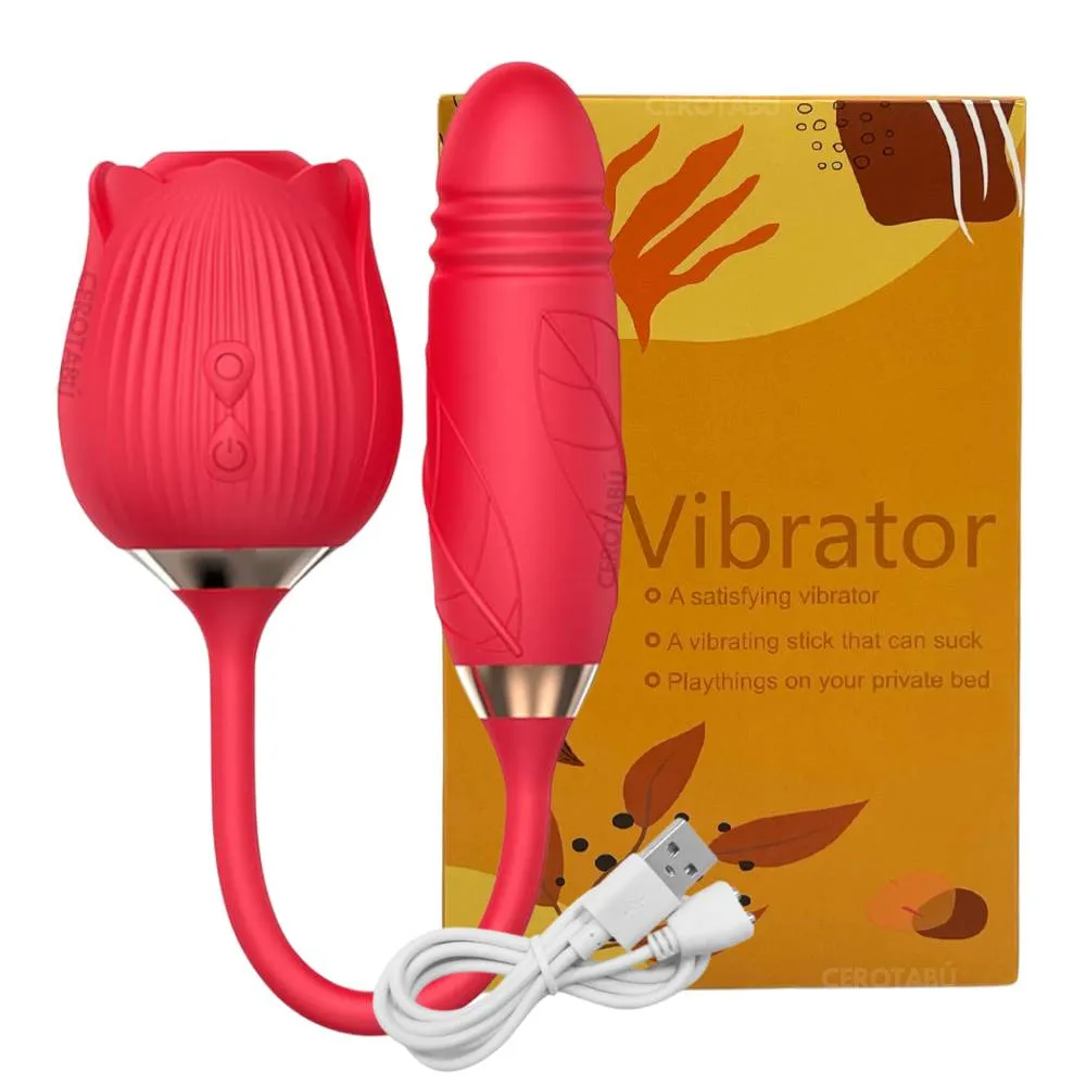 Vibrador Rosa Consolador Punto G Y Clítoris Juguete Sexual 