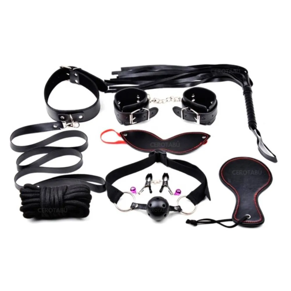 Kit Sado Fetiche 8 Pieza Bdsm Juego Erótico