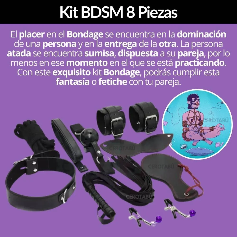 Kit Sado Fetiche 8 Pieza Bdsm Juego Erótico