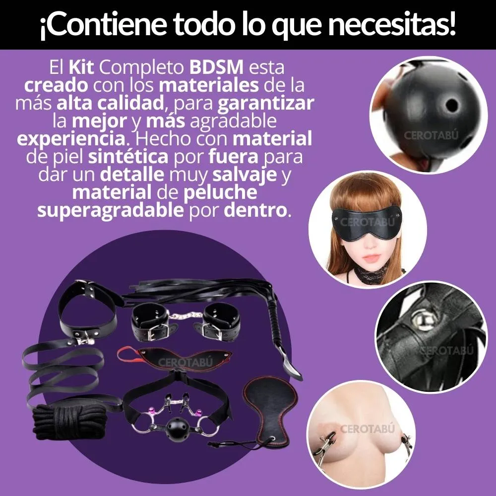 Kit Sado Fetiche 8 Pieza Bdsm Juego Erótico