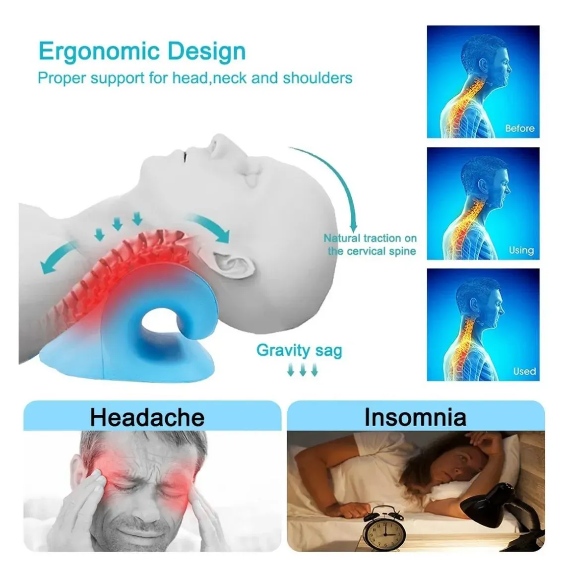 Almohada De Masaje De Columna Cervical En Forma De U