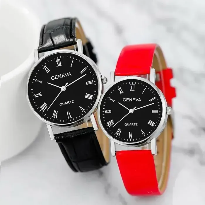 Reloj De Cuarzo Para Parejas Con Pulsera Tejida 4 Unidades