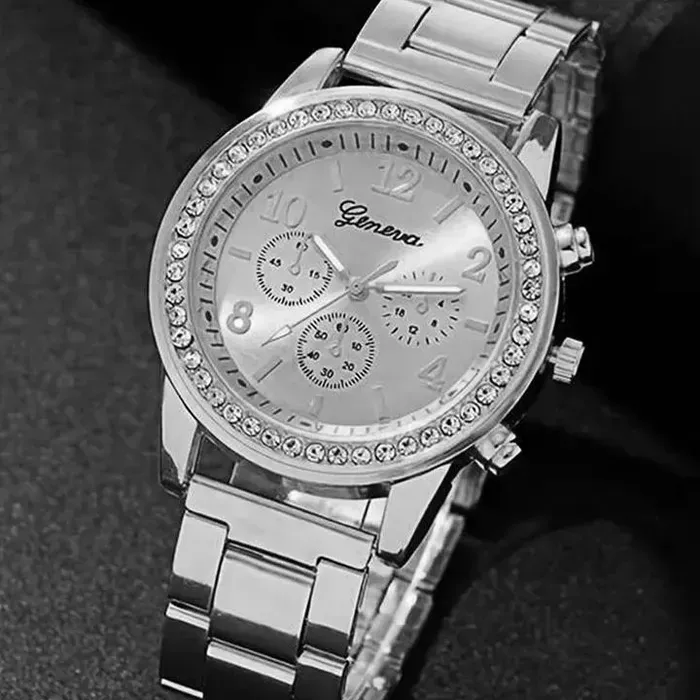 Conjunto De 5 Piezas De Reloj Con Diamantes De Imitación Incrustados Para Mujer