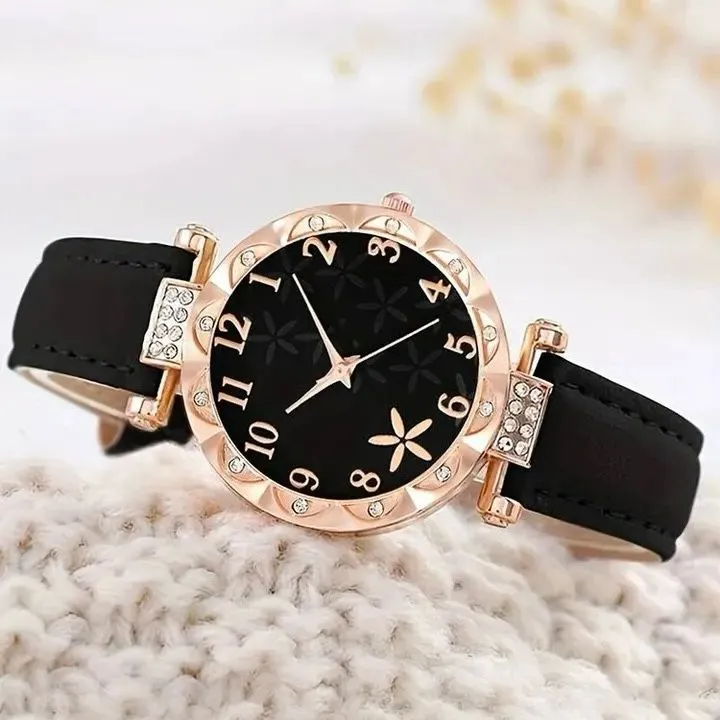 Conjunto De 6 Piezas De Reloj De Lujo Con Juego De Combinación De Pulsera Para Mujer