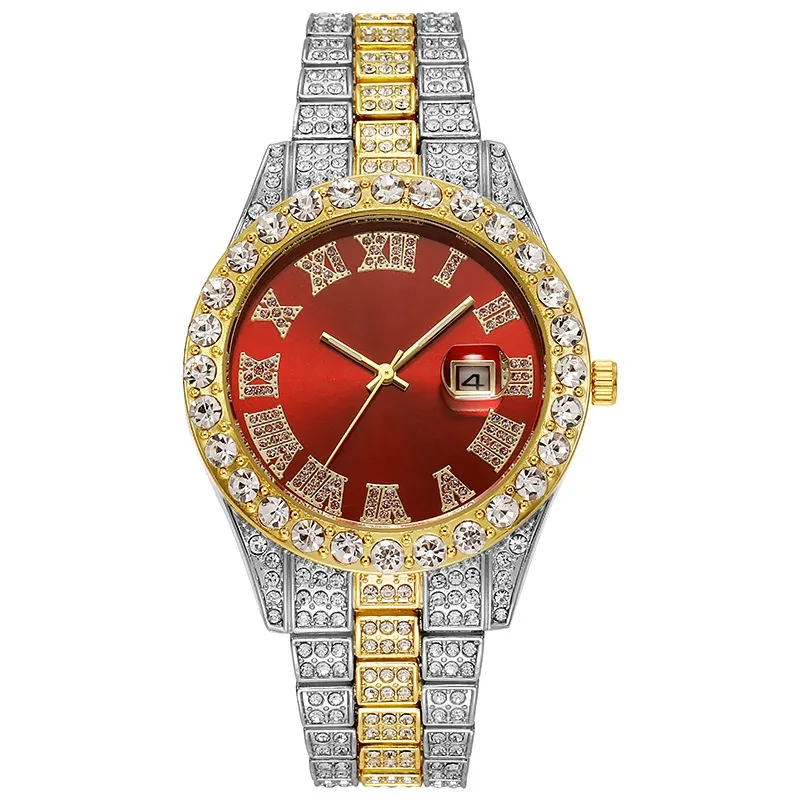 Reloj Informal De Lujo Cristal Diamantes Con Pulsera