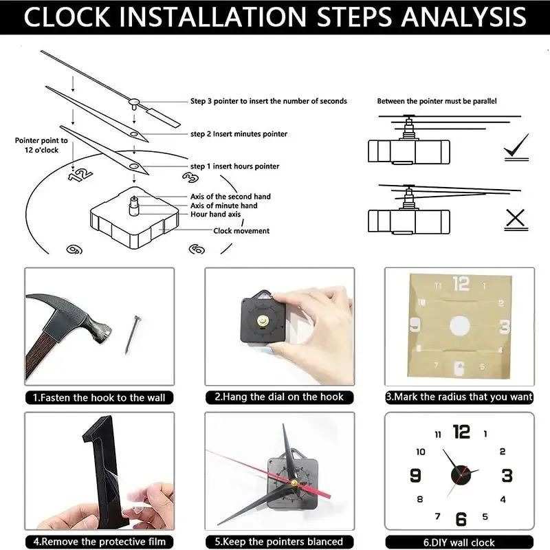 Reloj De Pared Creativo Sin Marco DIY