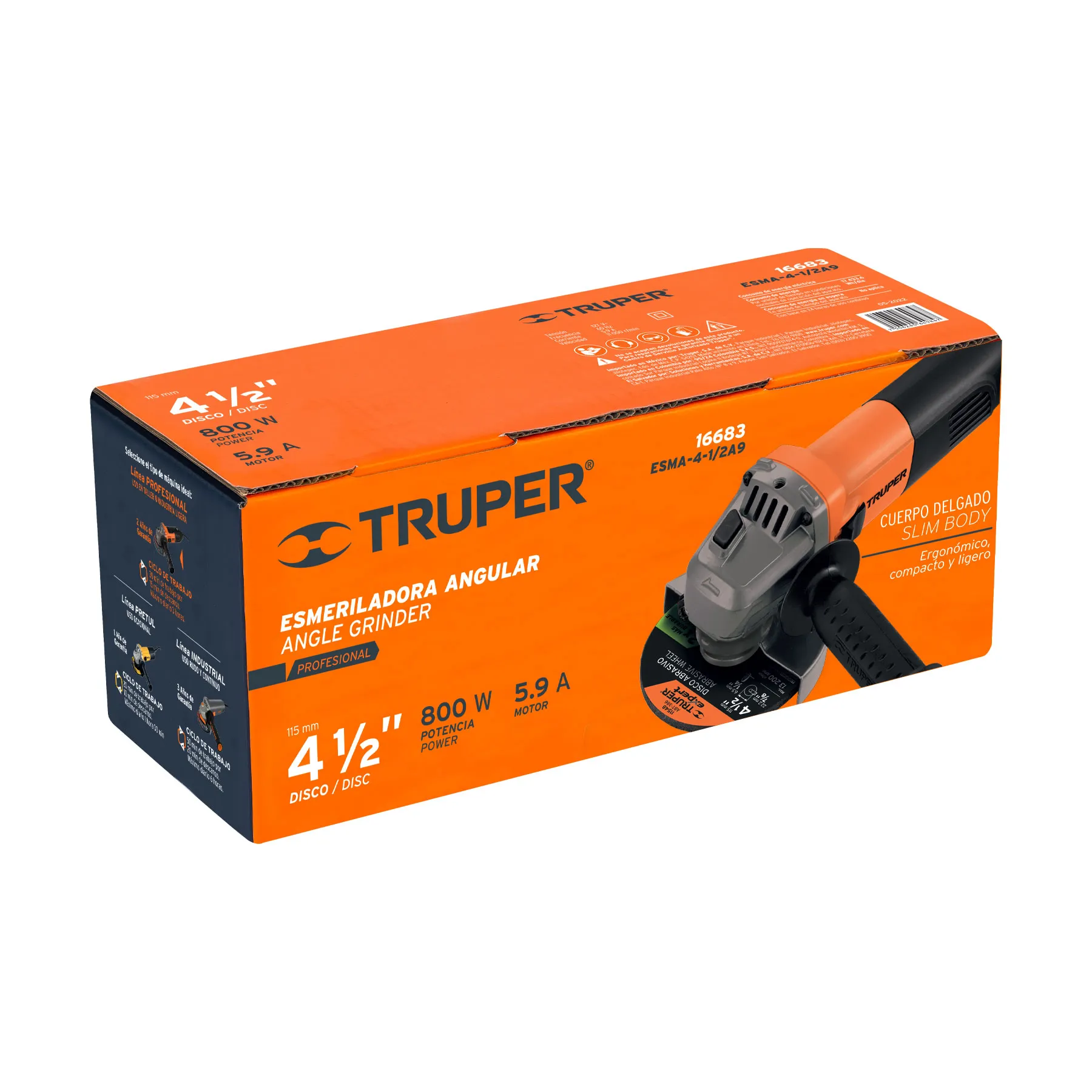 Pulidora Angular 4-1/2" 800 W Marca Truper