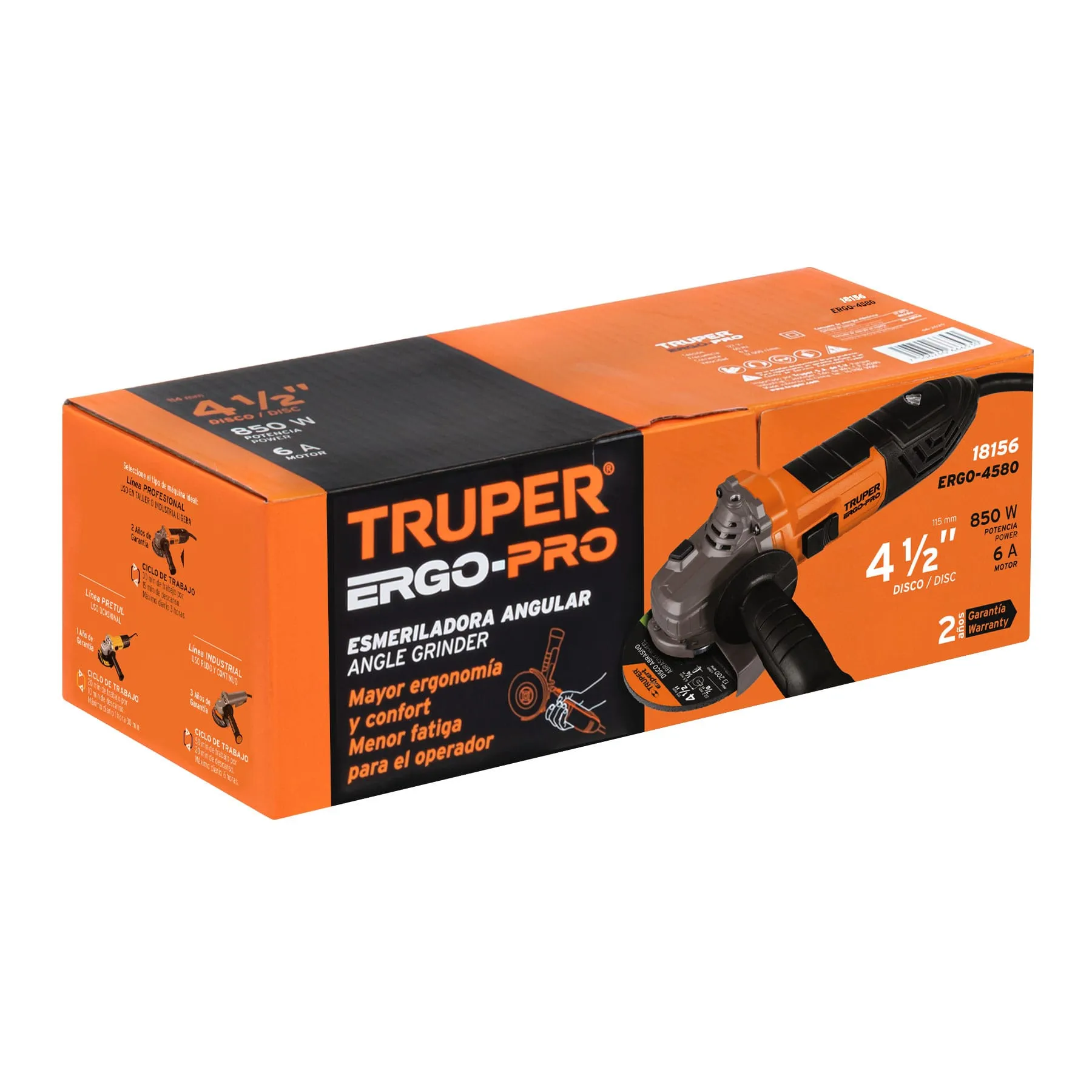 Pulidora Angular 4-1/2" 850 W Marca Truper