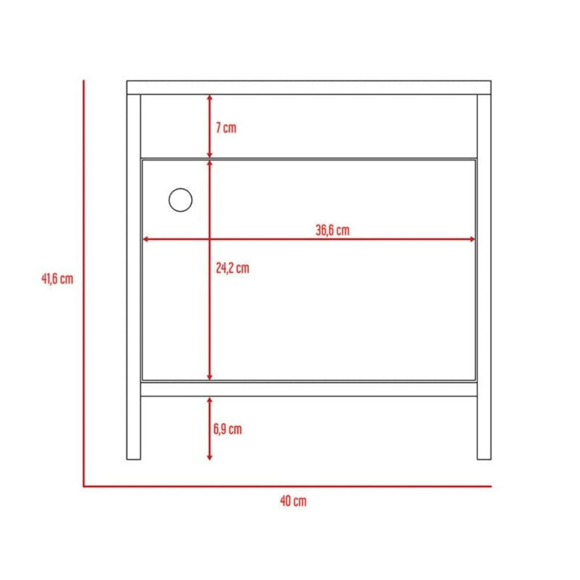 Mesa De Noche Tutto, Wengue, Con Un Cajón Amplio Ideal Para Espacios Pequeños