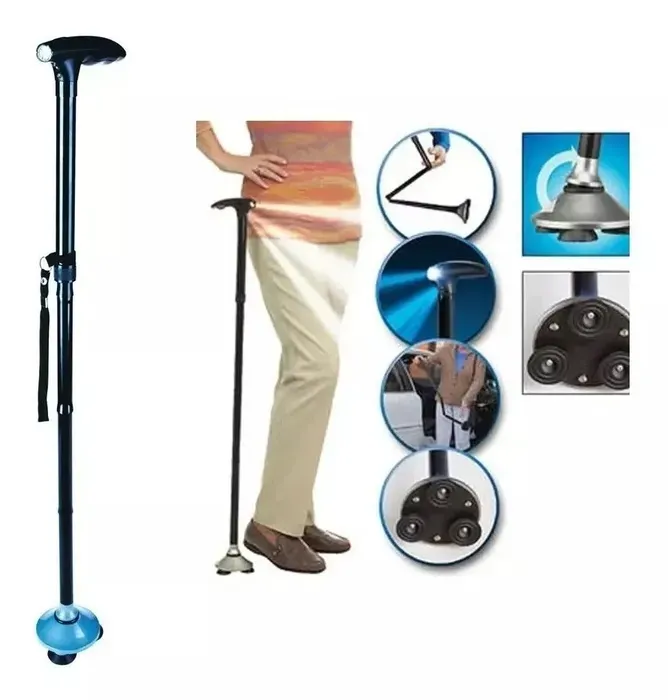 Baston Ortopedico Trusty Cane Con Linterna Luz Led Plegable