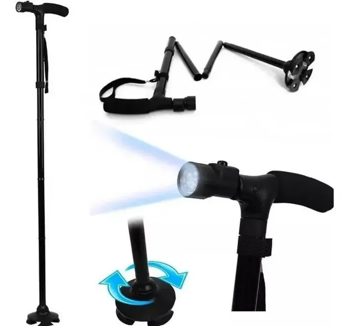 Baston Ortopedico Trusty Cane Con Linterna Luz Led Plegable