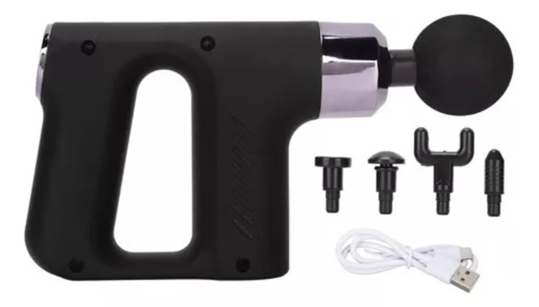 Masajeador Facial Gun Muscular Pistola Manual 5 Niveles Cabezales