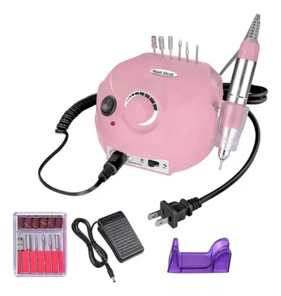 Pulidor De Uñas Eléctrico Profesional Manicure Nail Drill - Rosado