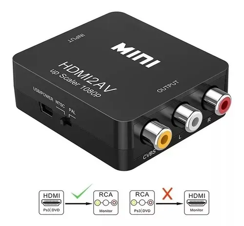 Convertidor Adaptador De Hdmi A Rca Audio Video